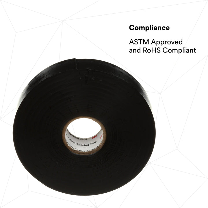 3M Linerless Electrical Rubber Tape 2242, 1-1/2 in x 15 ft, 1 in core,
Black