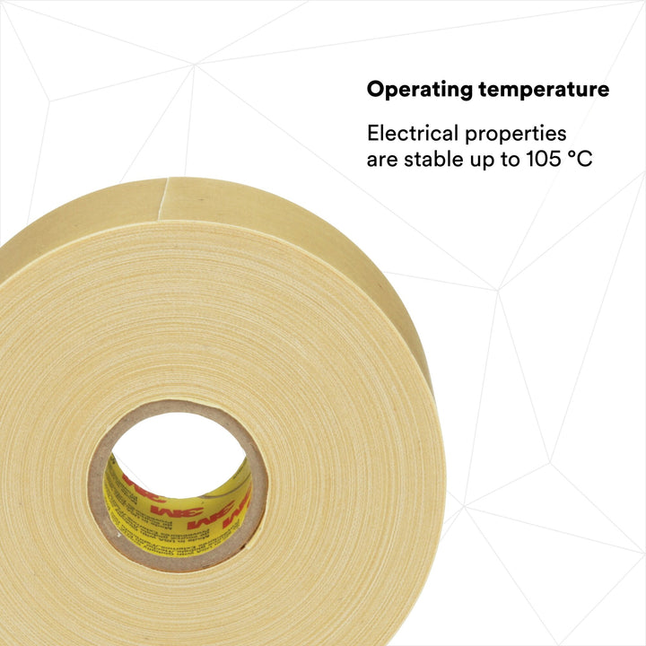 Scotch® Varnished Cambric Tape 2520, 1-1/2 in x 36 yd, Yellow, 24 rolls
