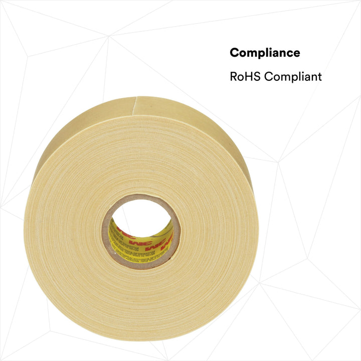 Scotch® Varnished Cambric Tape 2520, 1-1/2 in x 36 yd, Yellow, 24 rolls