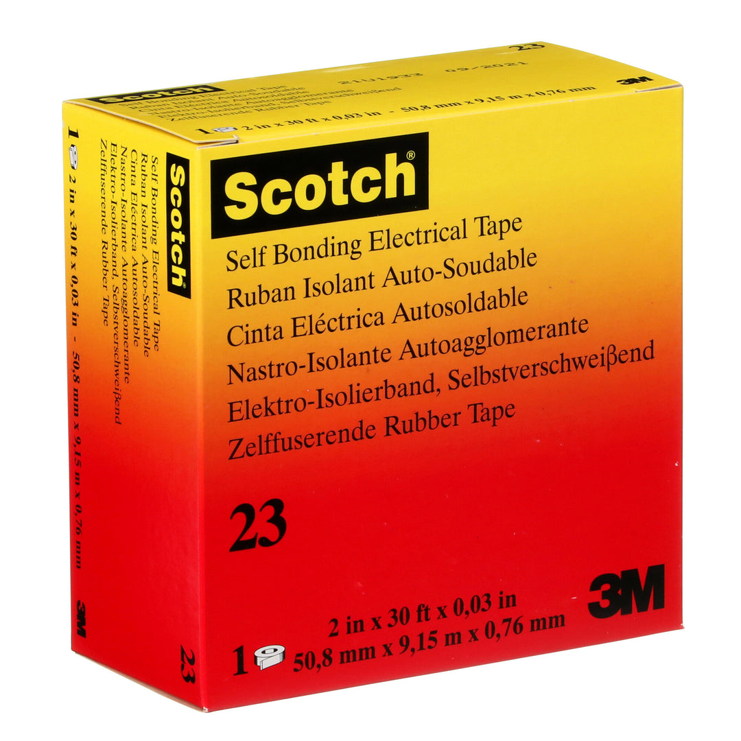 Scotch® Rubber Splicing Tape 23, 2 in x 30 ft, Black, 1 roll/carton