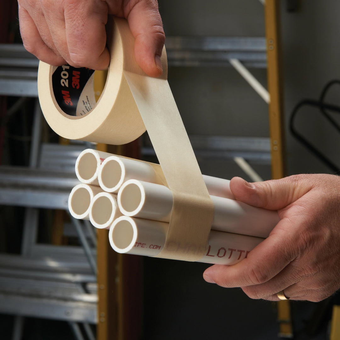 3M General Use Masking Tape 201+, Tan, 24 mm x 55 m, 4.4 mil