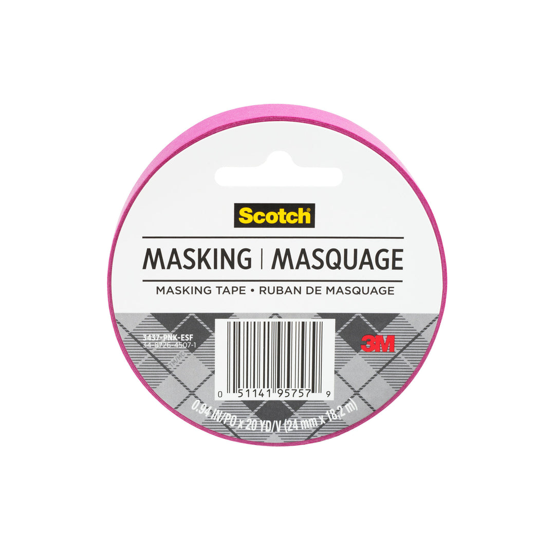 Scotch® Expressions Masking Tape 3437-PNK-ESF, Fuchsia