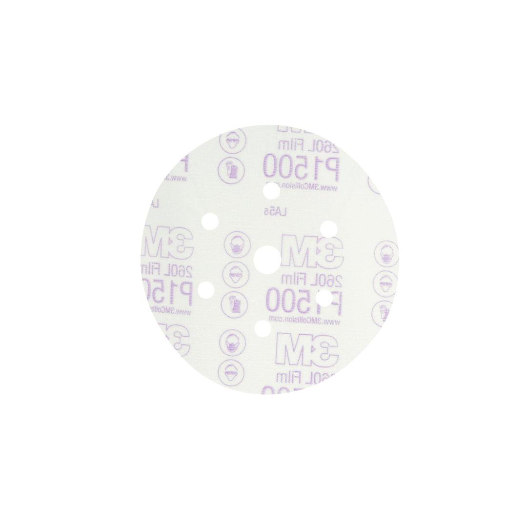 3M Hookit Red Finishing Film Abrasive Disc 260L, 01133, 6 in, Dust
Free, P1500
