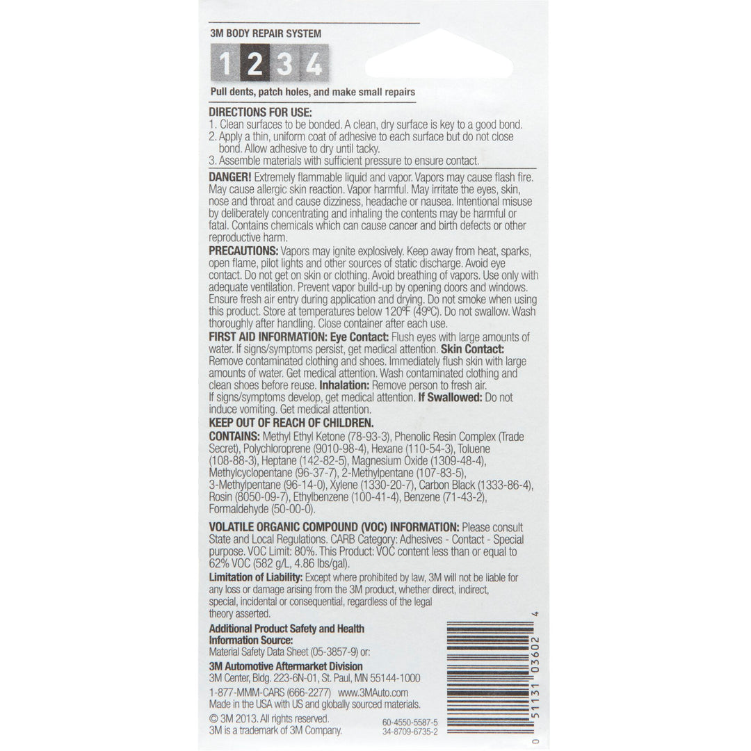 3M Black Super Weatherstrip Adhesive, 03602, 1 oz