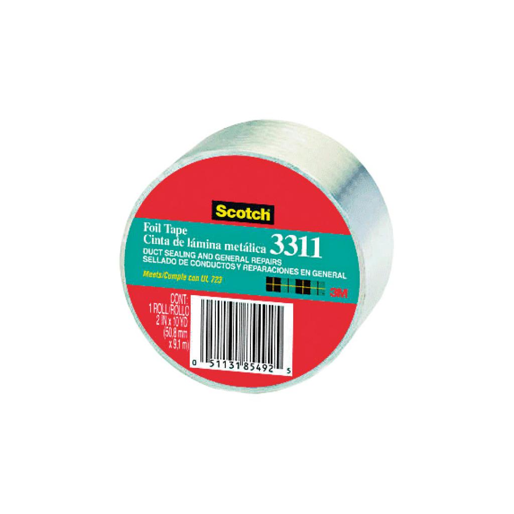 3M Aluminum Foil Tape 427, Silver, 2 in x 60 yd, 4.6 mil, 24 rolls per
case