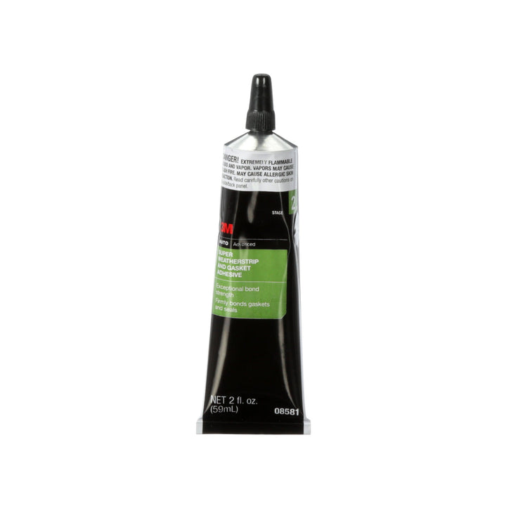 3M Super Weatherstrip and Gasket Adhesive, 08581, 2 fl oz Tube, Black