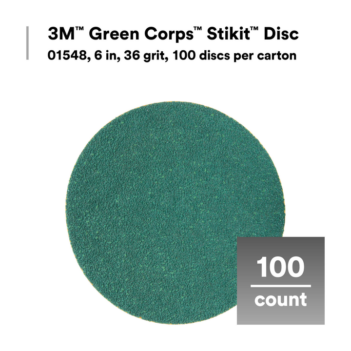 3M Green Corps Stikit Production Disc, 01548, 6 in, 36 grit
