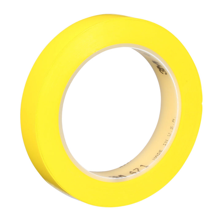 3M Vinyl Tape 471, Yellow, 3/4 in x 36 yd, 5.2 mil