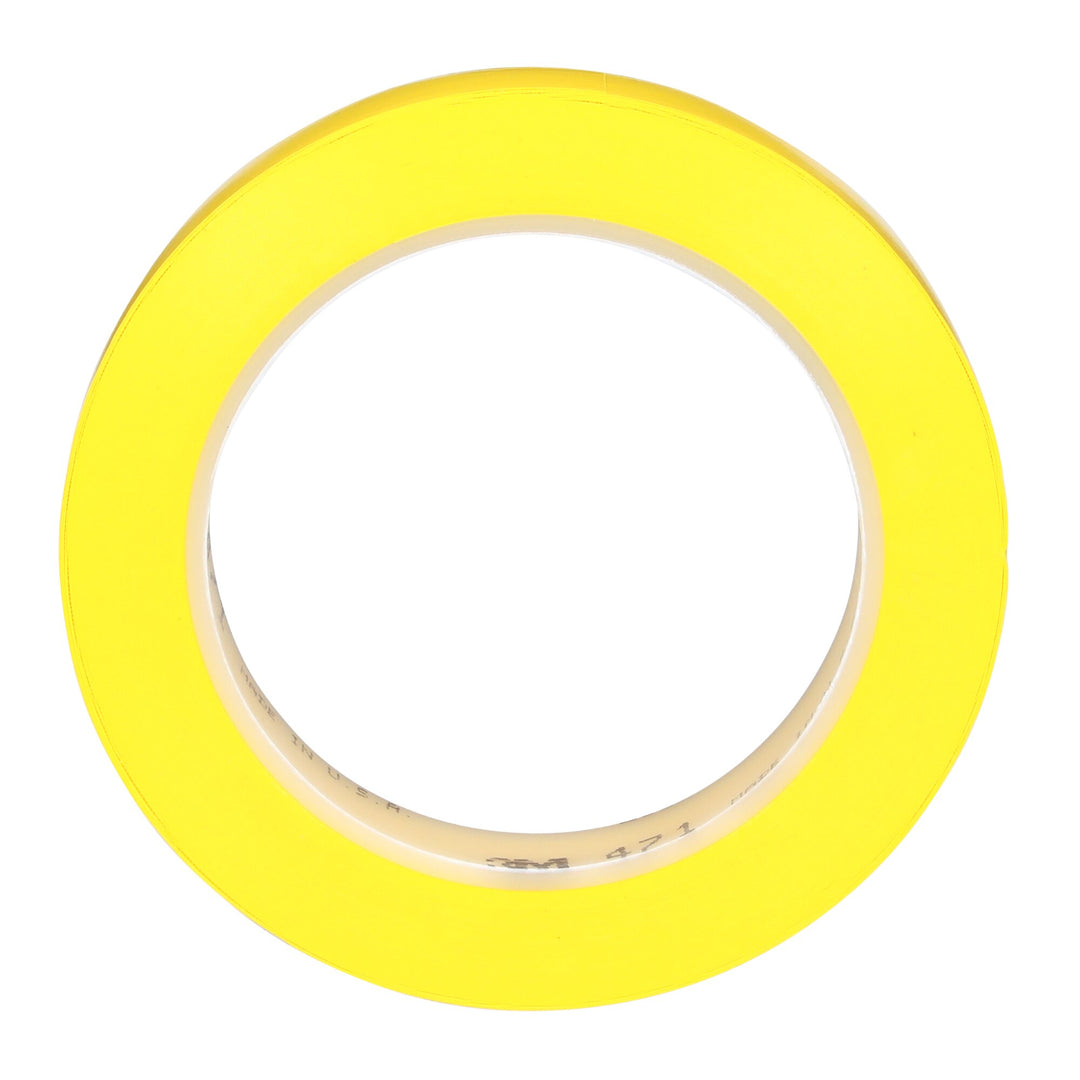 3M Vinyl Tape 471, Yellow, 3/4 in x 36 yd, 5.2 mil