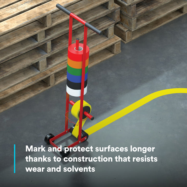 3M Vinyl Tape 471, Yellow, 4 in x 36 yd, 5.2 mil, 8 Roll/Case