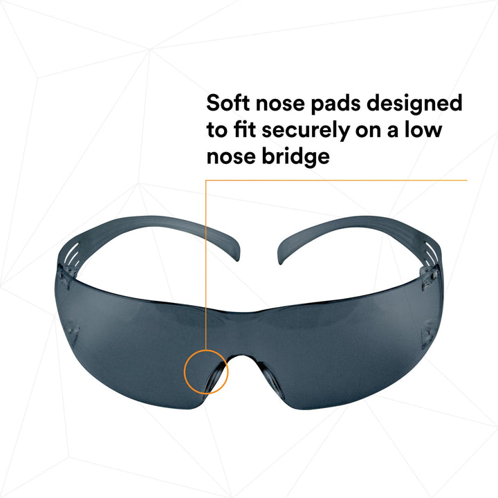 3M SecureFit Safety Glasses SF302AF, Gray Lens