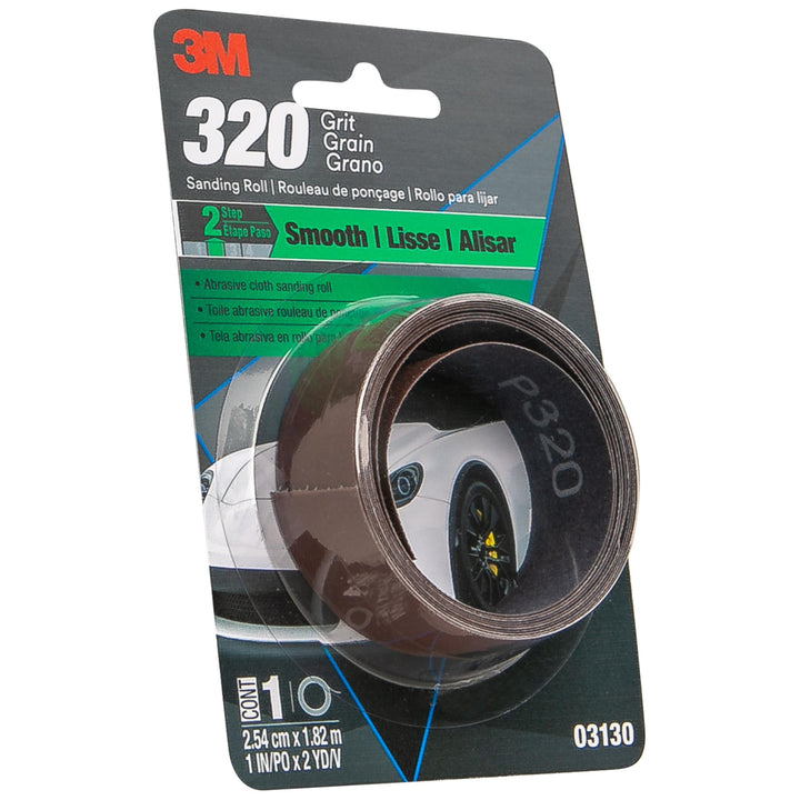 3M Abrasive Cloth Sanding Roll, 03130, 1 in x 2 yd, extra fine