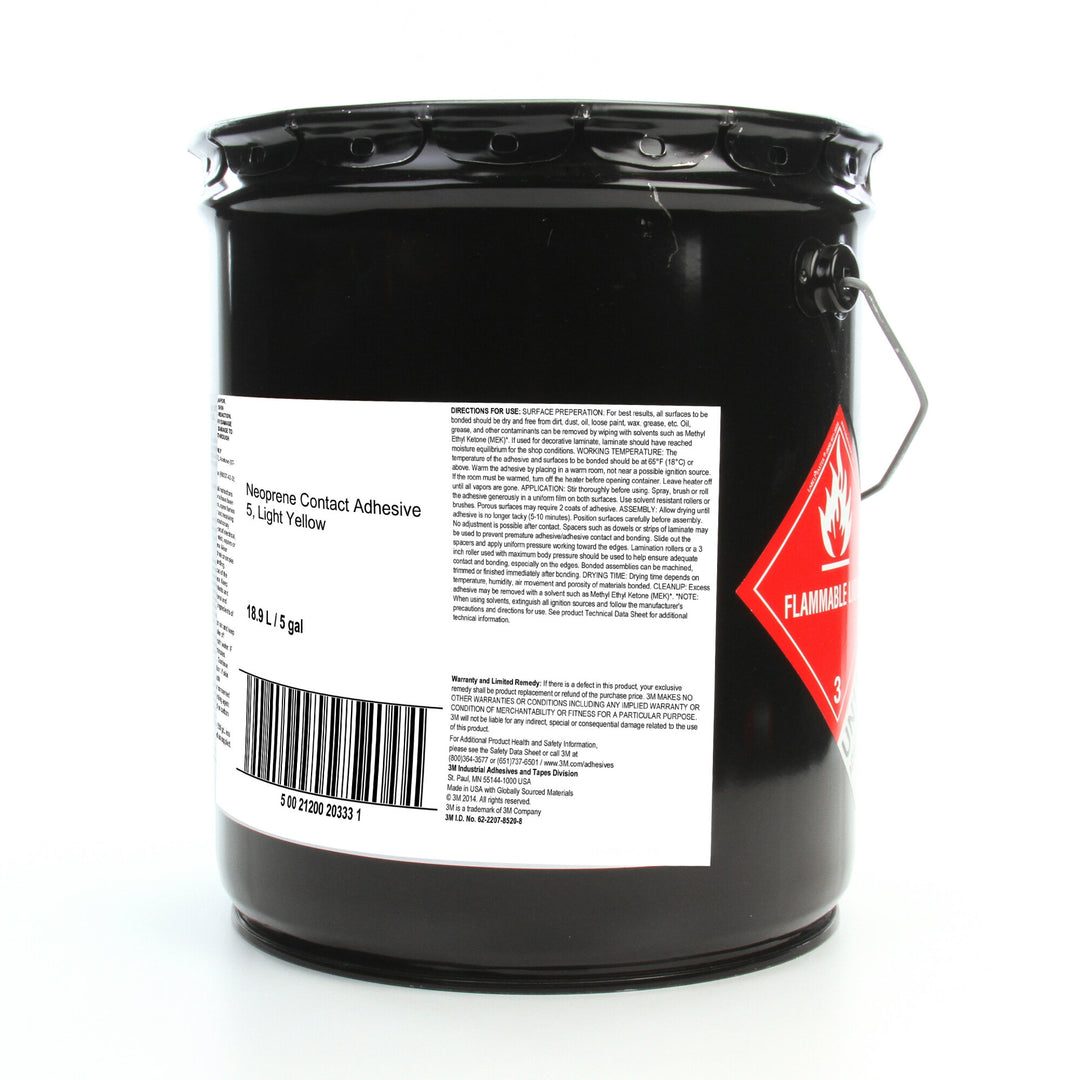 3M Neoprene Contact Adhesive 5, Light Yellow, 5 Gallon Drum (Pail)