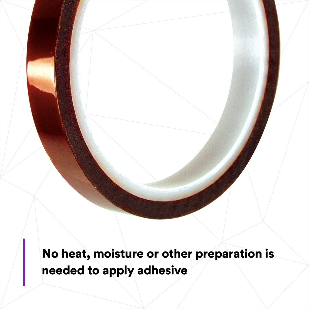 3M Polyimide Film Electrical Tape 1205, 1 in x 144 yds, 3-in plastic
core