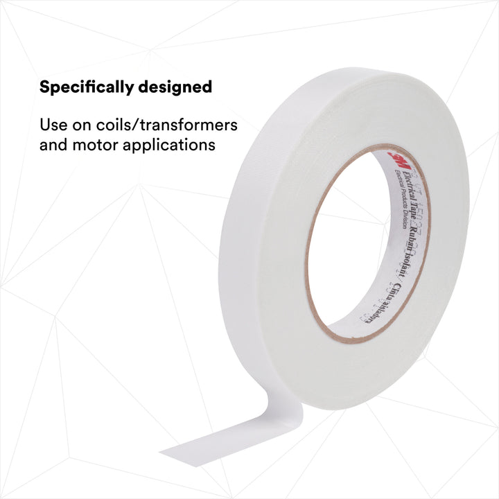 3M Glass Cloth Electrical Tape 79, 1 in x 60 yd, White