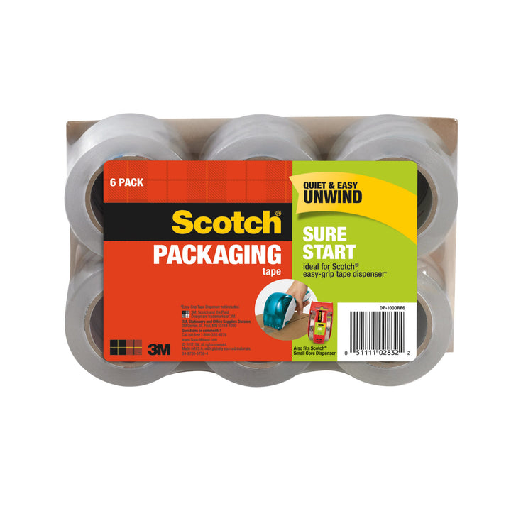 Scotch® Sure Start Packaging Tape, DP-1000RF6, 1.88 in x 900 in (48 mm x22,8 m)