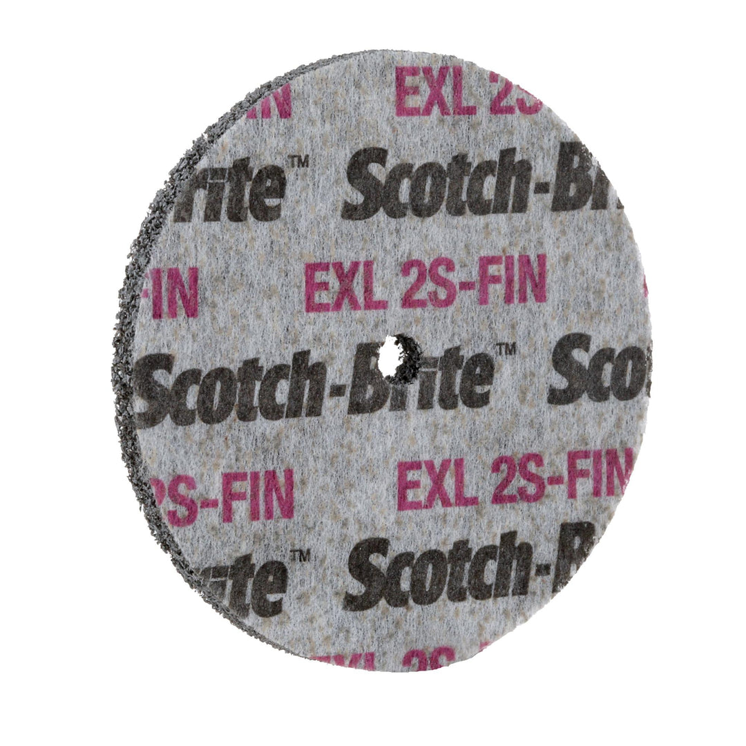 Scotch-Brite EXL Unitized Wheel, XL-UW, 2S Fine, 3 in x 1 in x 1/2 in