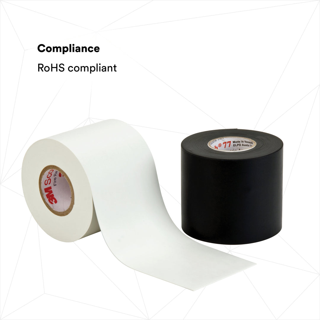 Scotch® Fire-Retardant Electric Arc Proofing Tape 77, 1-1/2 in x 20 ft,
Black
