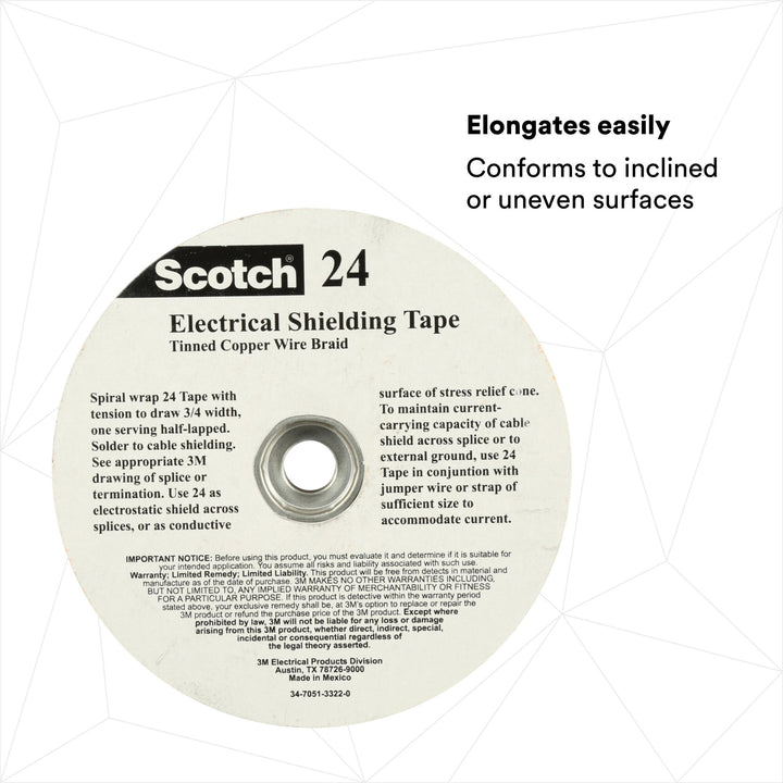 Scotch® Electrical Shielding Tape 24, 1 in x 100 ft (25 mm x 30,5 m)
