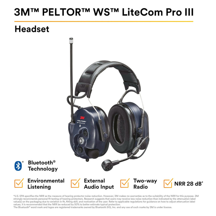 3M PELTOR WS ProTac XP Communication Headset featuring Bluetooth®technology -