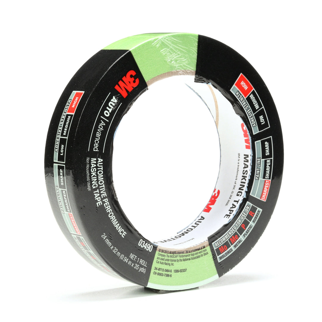 3M Automotive Performance Masking Tape, 03490, 24 mm X 32 m, 24 percase