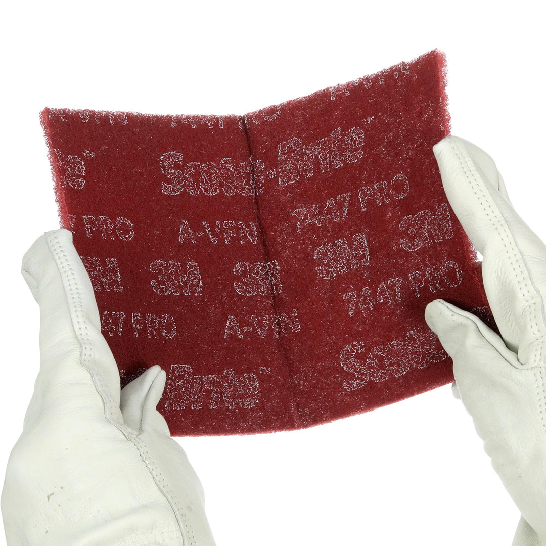 Scotch-Brite Hand Pad 7447 Pro, PO-HP, A/O Very Fine, Maroon, 6 in x 9 in