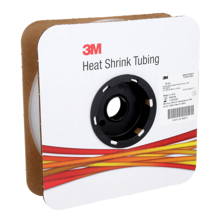 3M Heat Shrink Thin-Wall Tubing FP-301-1-Clear-50`: 50 ft length spool