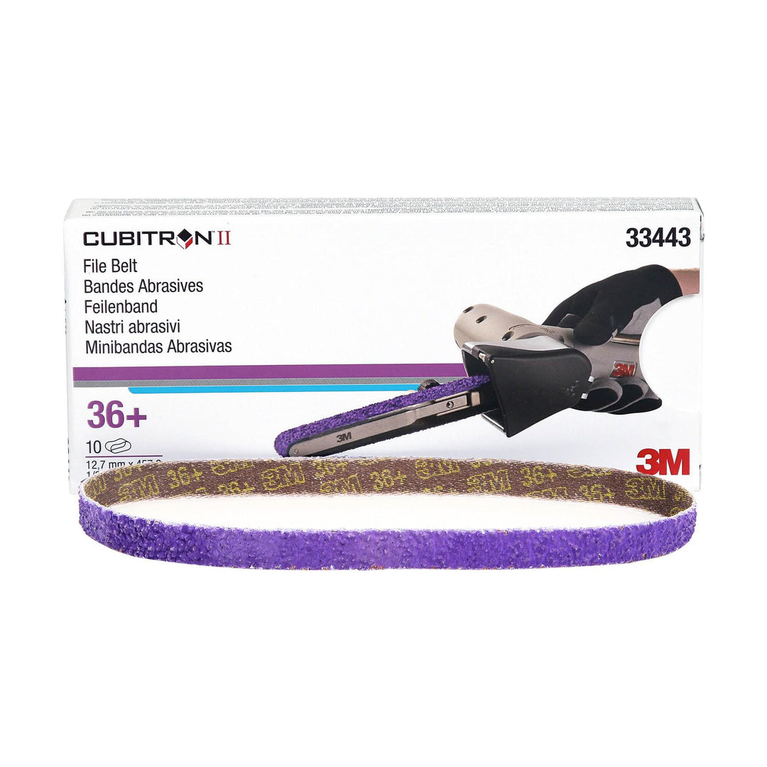 3M Cubitron II File Belt, 33443, 36+, 1/2 in x 18 in (12.7 mm x 457.2
mm)