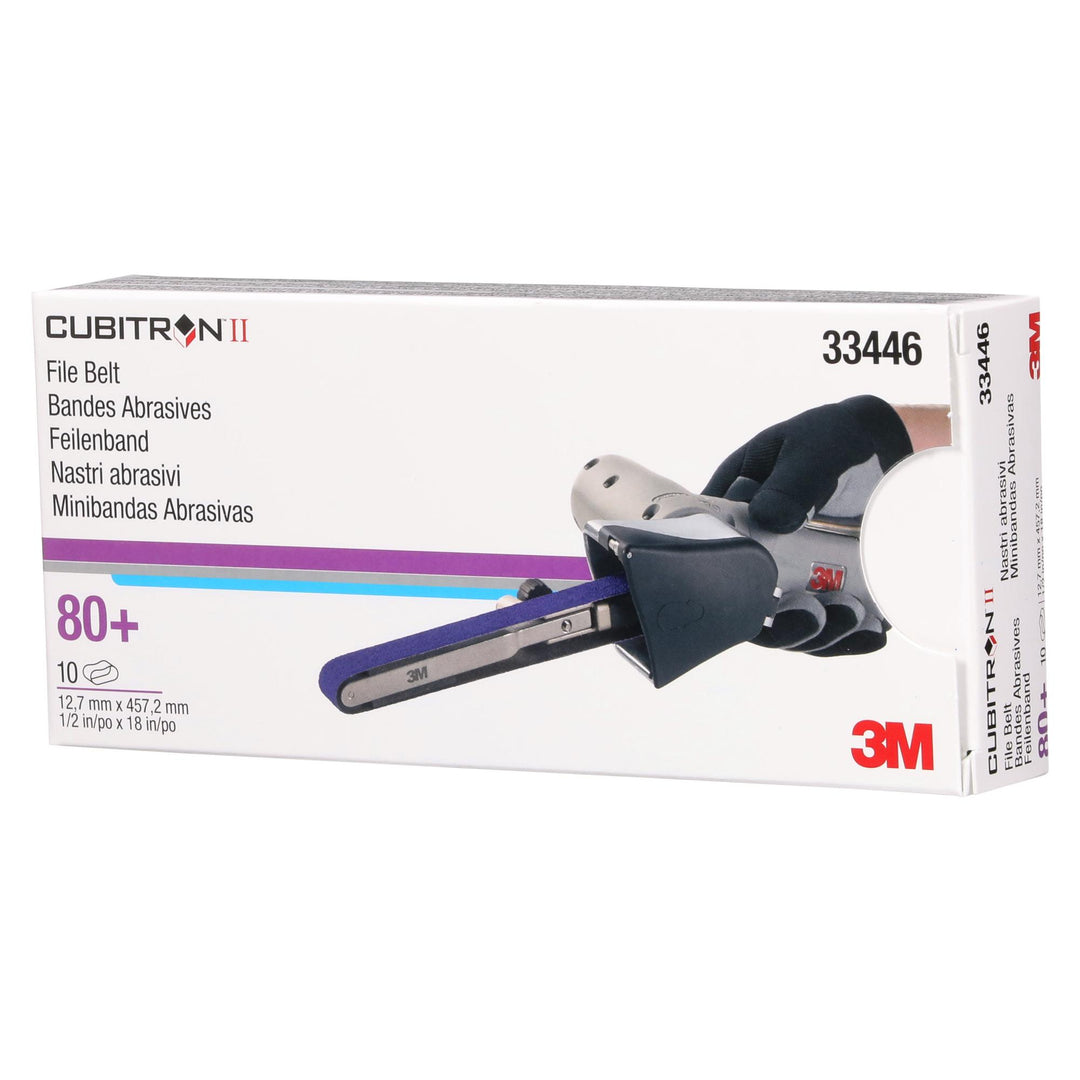 3M Cubitron II File Belt, 33446, 80+, 1/2 in x 18 in (12.7 mm x 457.2
mm)