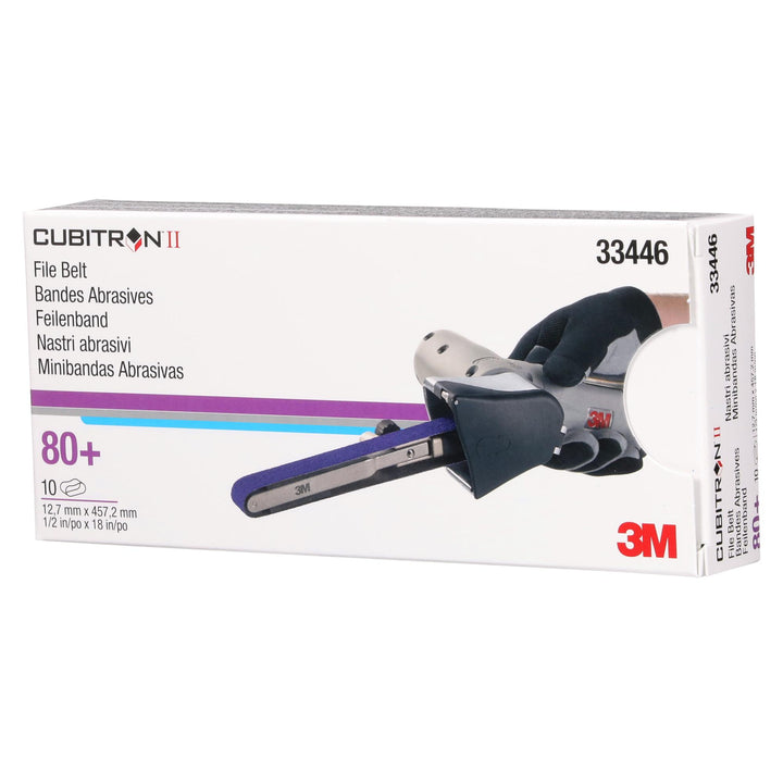 3M Cubitron II File Belt, 33446, 80+, 1/2 in x 18 in (12.7 mm x 457.2
mm)