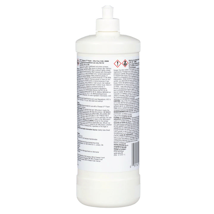 3M Finesse-it Polish Standard Series, 28696, Ultra Fine (100), White,8 oz