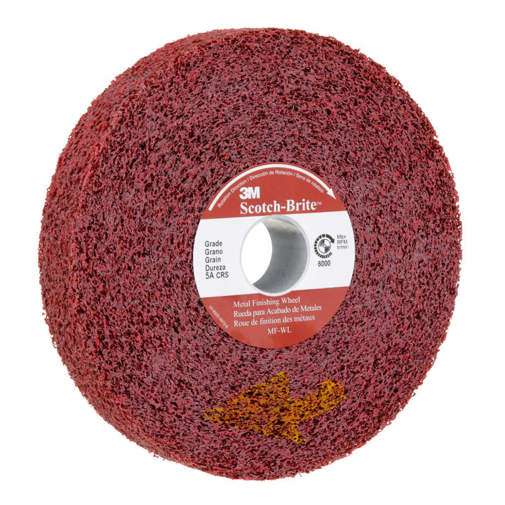 Scotch-Brite Metal Finishing Wheel, MF-WL, 5A Coarse, 6 in x 1 in x 1
in