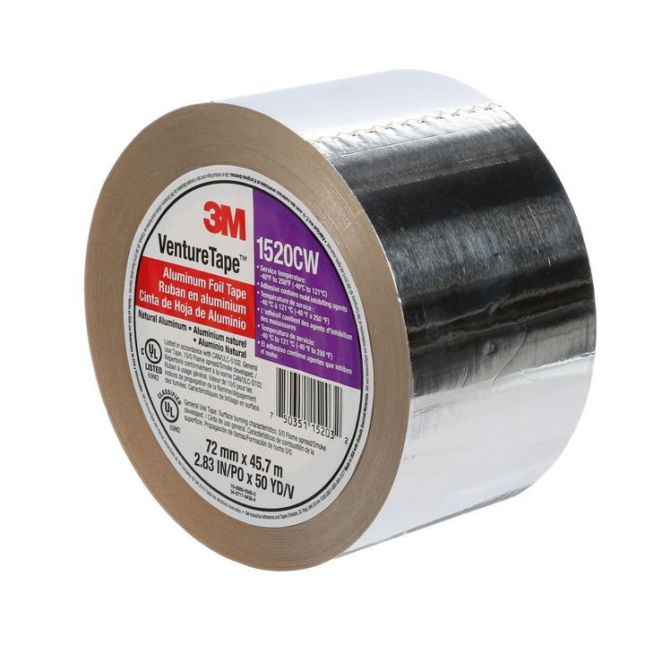 3M Venture Tape Aluminum Foil Tape 1520CW, Silver, 72 mm x 45.7 m, 3.2
mil