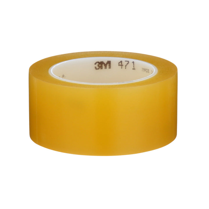 3M Vinyl Tape 471, Transparent, 2 in x 36 yd, 5.2 mil, 24 Roll/Case
