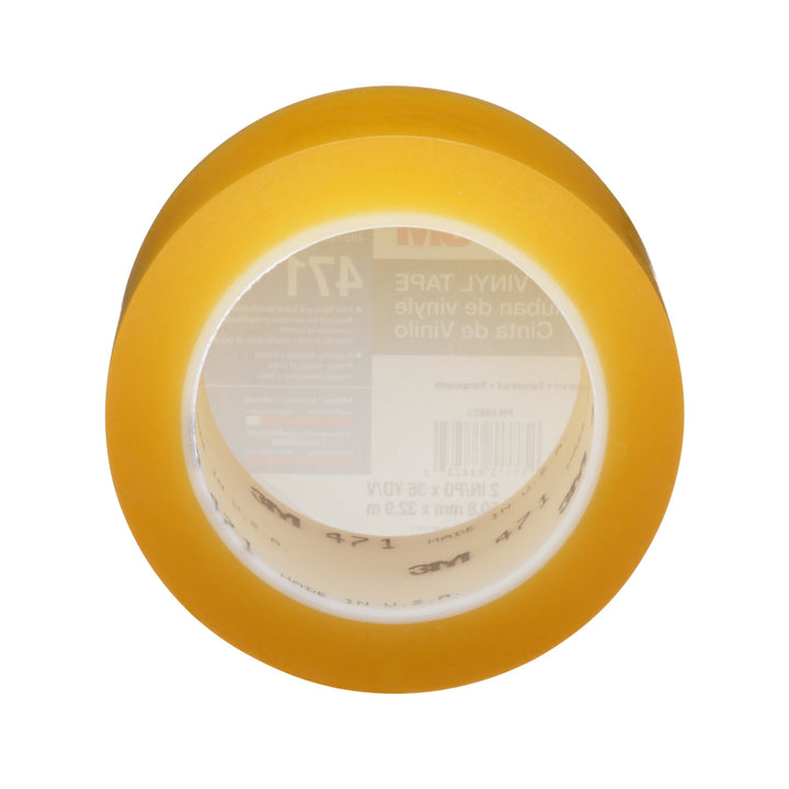 3M Vinyl Tape 471, Transparent, 2 in x 36 yd, 5.2 mil, 24 Roll/Case