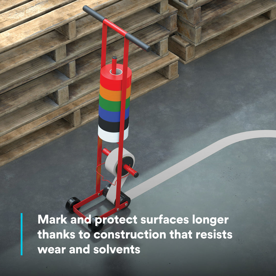 3M Vinyl Tape 471, White, 3/4 in x 36 yd, 5.2 mil, 48 Roll/Case