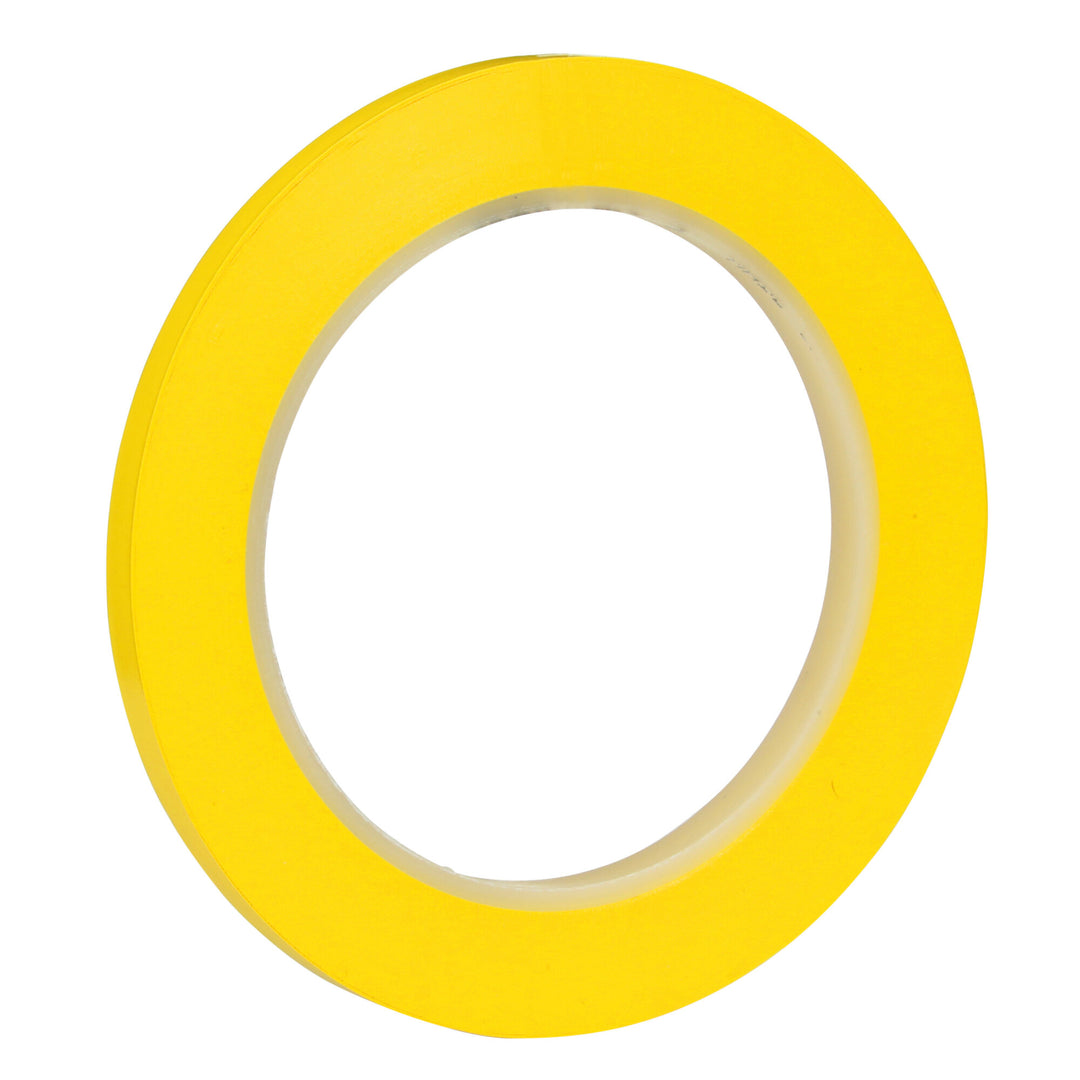 3M Vinyl Tape 471, Yellow, 1/4 in x 36 yd, 5.2 mil, 144 rolls per case