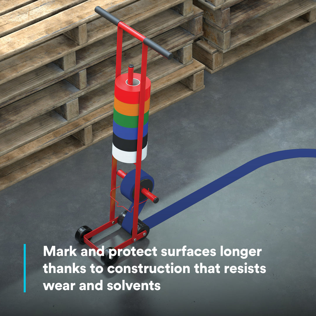 3M Vinyl Tape 471, Blue, 2 in x 36 yd, 5.2 mil, 24 rolls per case