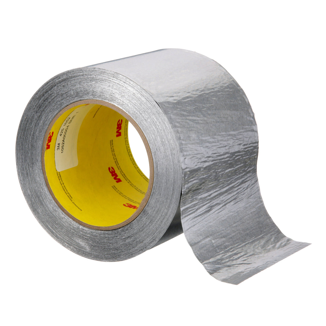 3M Aluminum Foil Tape 425, Silver, 4 in x 60 yd, 4.6 mil, 2 rolls per
case