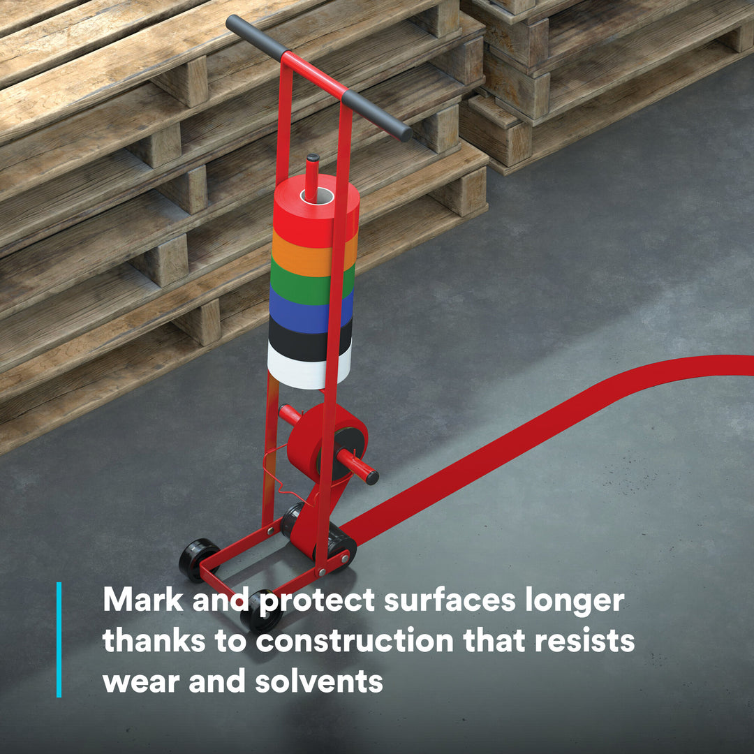 3M Vinyl Tape 471, Red, 3 in x 36 yd, 5.2 mil, 12 Roll/Case