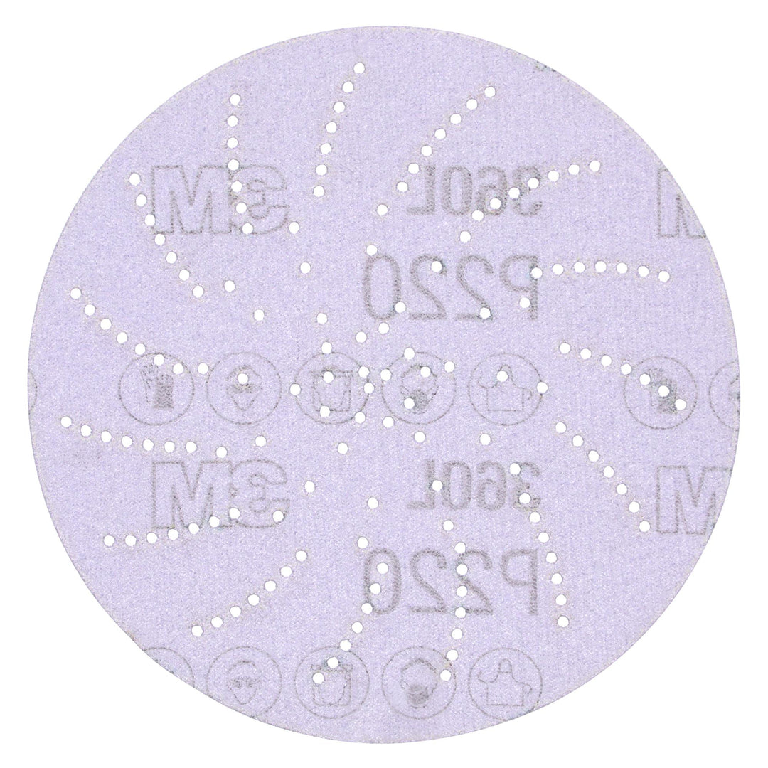 3M Xtract Film Disc 360L, P220 3MIL, 5 in, 100/Carton