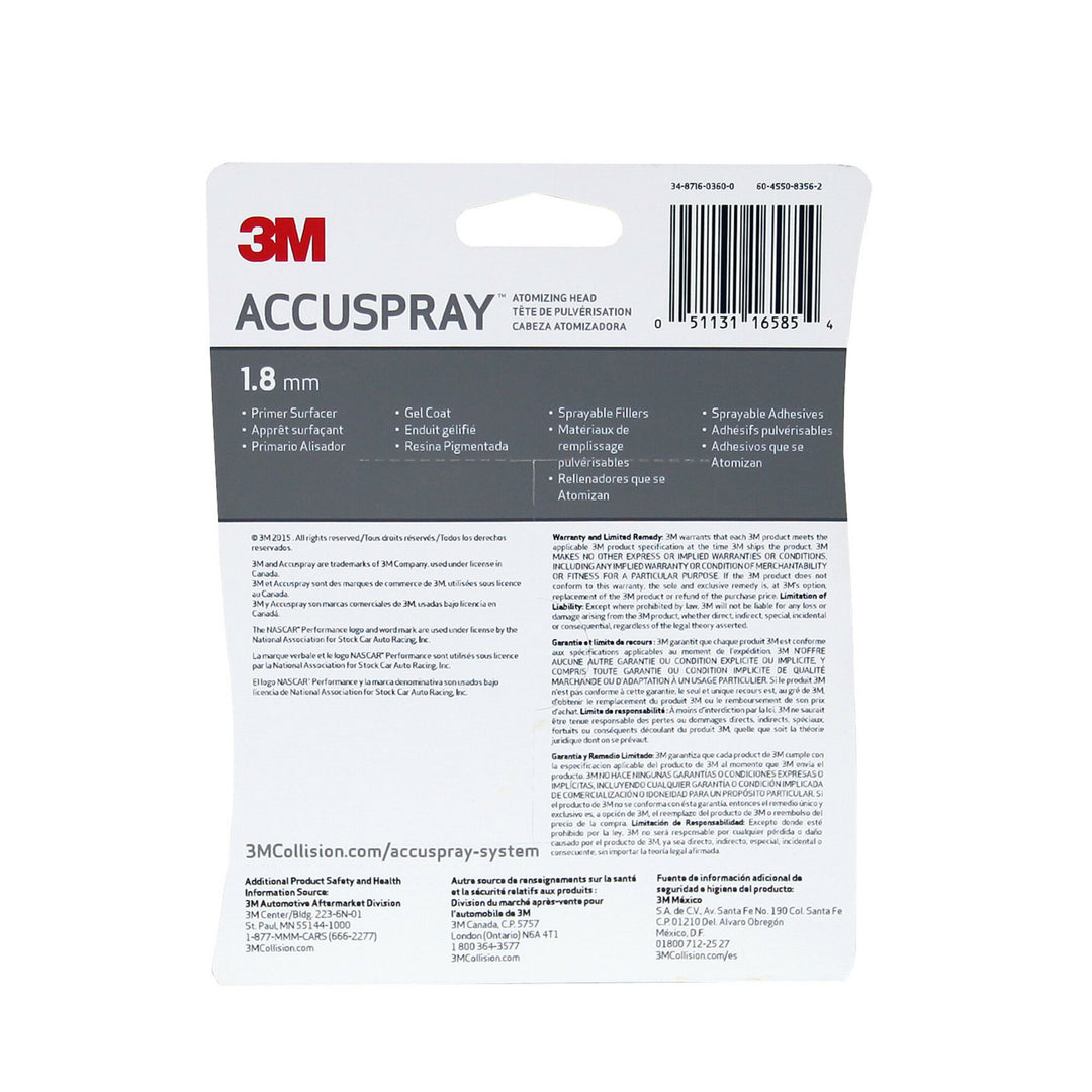 3M Accuspray Atomizing Head, 16585, Clear, 1.8 mm
