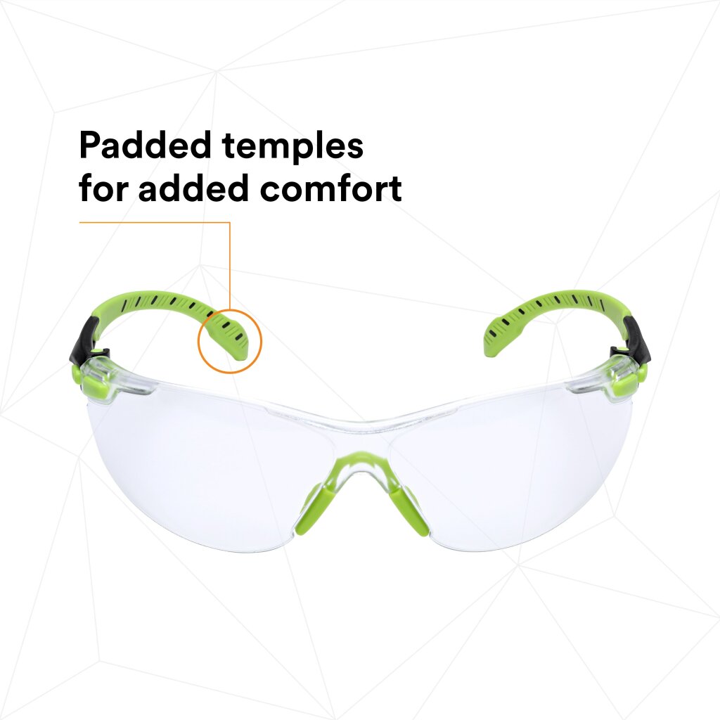 3M Solus 1000-Series Safety Glasses S1201SGAF, Green/Black