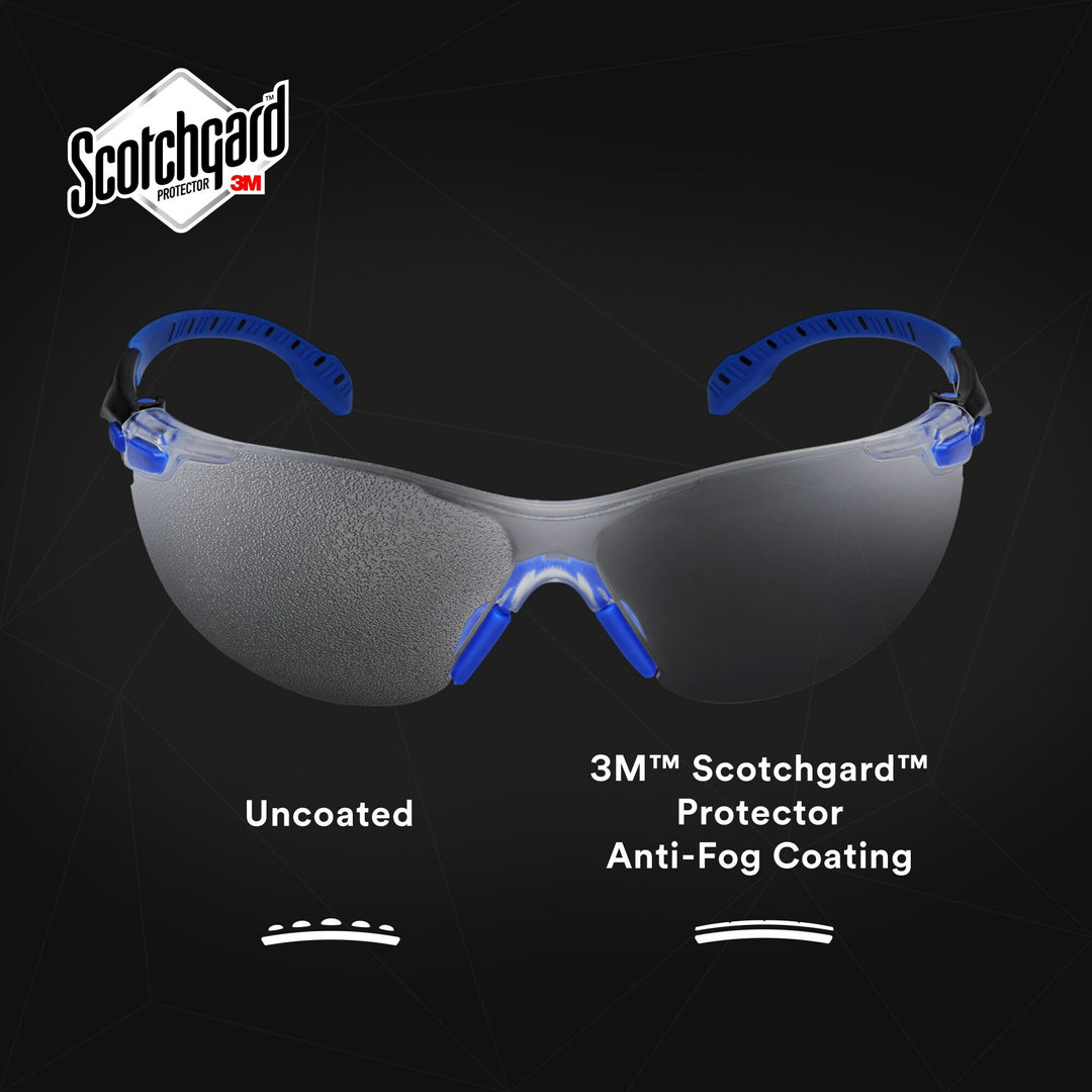 3M Solus 1000-Series Safety Glasses S1101SGAF, Black/Blue