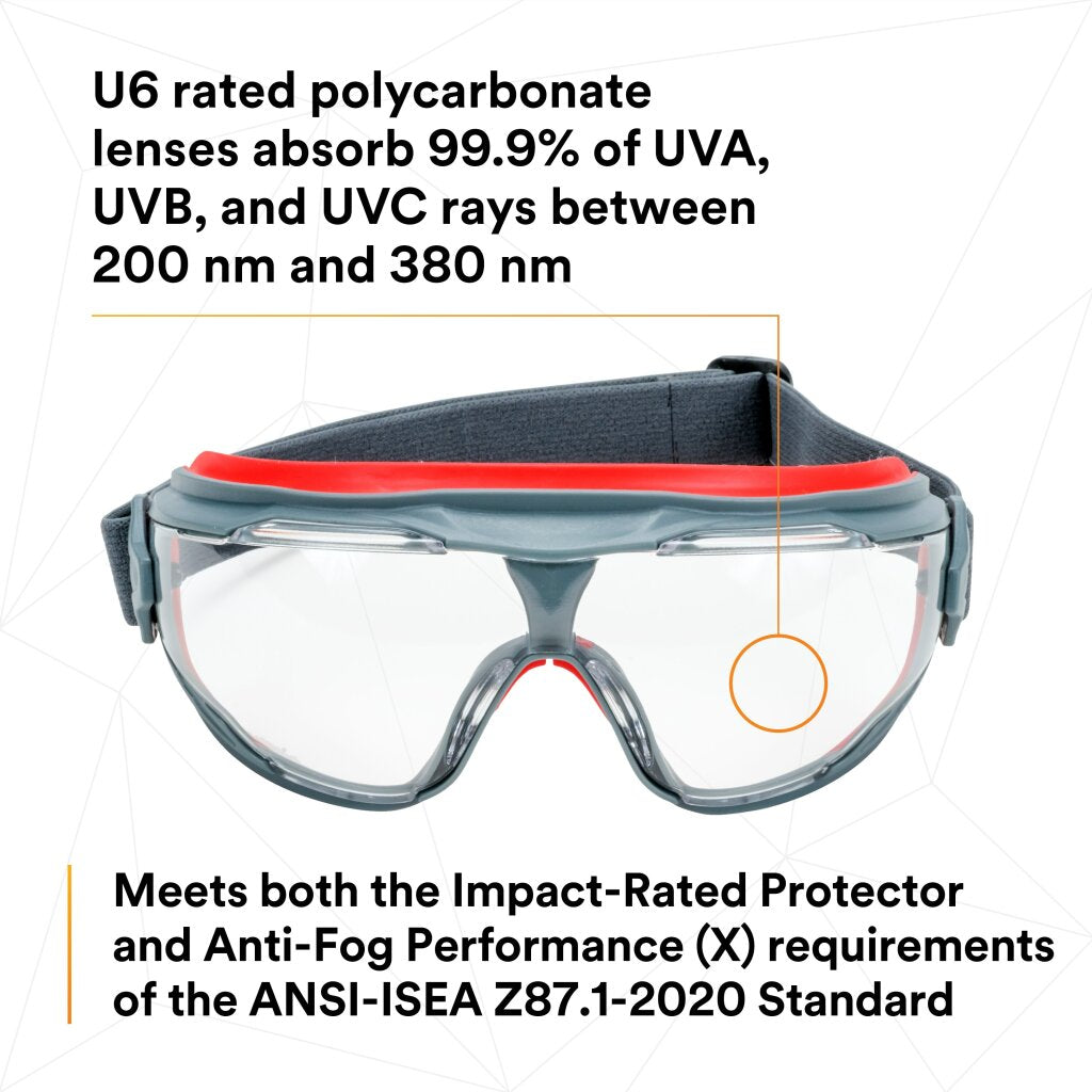 3M GoggleGear 500 Series GG501SGAF, Clear Scotchgard Anti-fog lens 10EA/Case