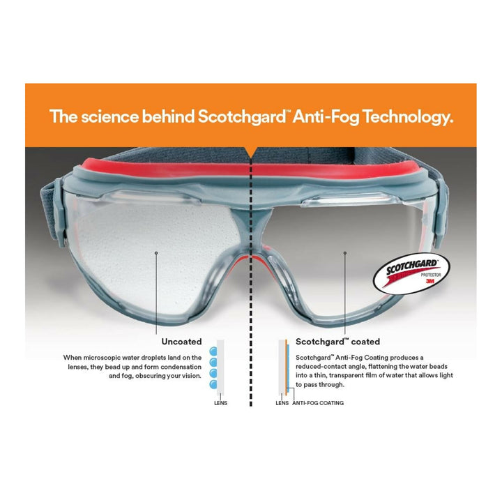 3M GoggleGear 500 Series GG501SGAF, Clear Scotchgard Anti-fog lens 10EA/Case