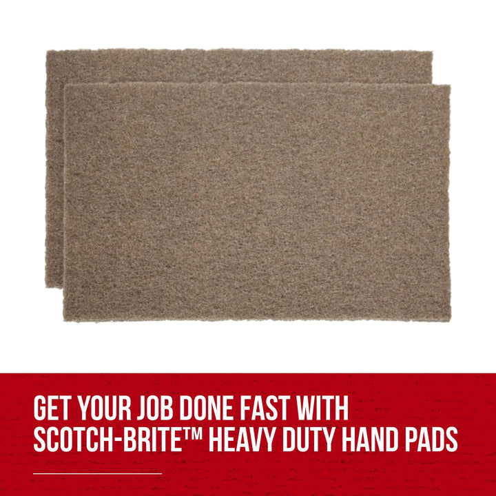 Scotch-Brite Heavy Duty Hand Pad 7440, HP-HP, A/O Medium, Tan, 6 in x 9 in