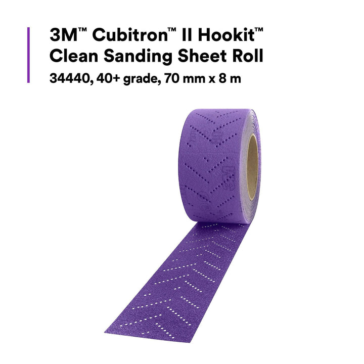 3M Cubitron II Hookit Clean Sanding Sheet Roll, 34440, 40+ grade, 70
mm x 8 m