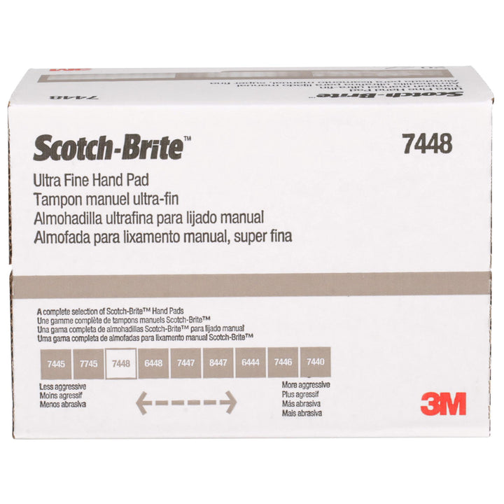 Scotch-Brite Hand Pad 7448, HP-HP, SiC Ultra Fine, Gray, 6 in x 9 in,
20/Carton