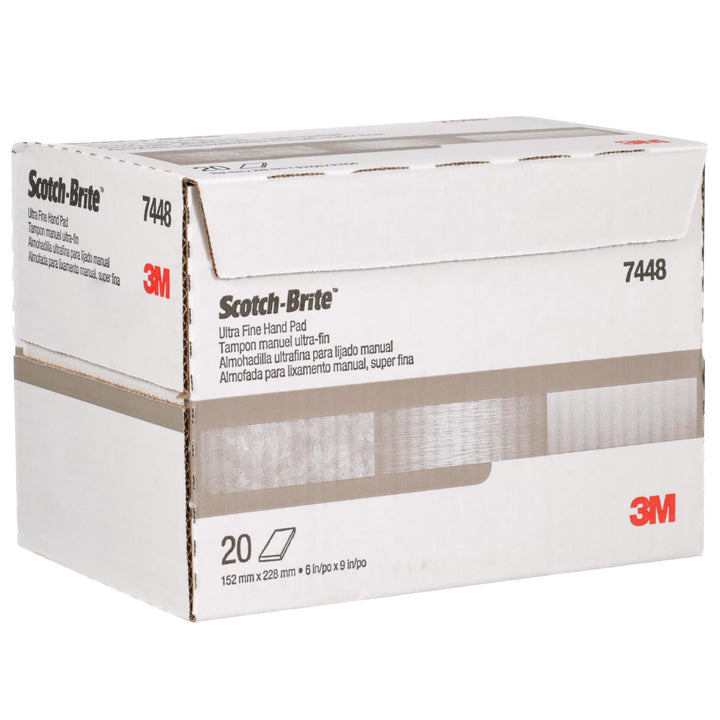 Scotch-Brite Hand Pad 7448, HP-HP, SiC Ultra Fine, Gray, 6 in x 9 in,
20/Carton